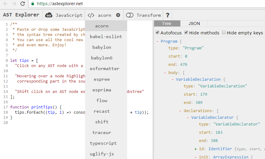 Abstract Syntax Tree (AST)